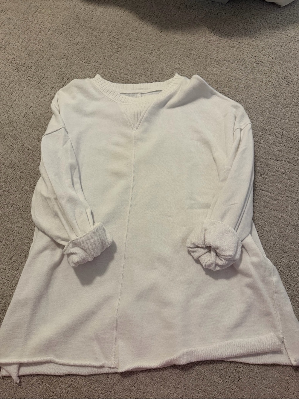 aerie White Crewneck Pullover